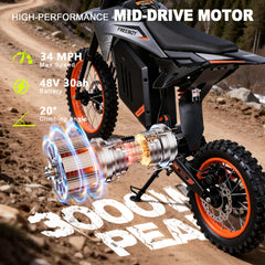 Freeboy Y88 3000W Powerful Off-Road Electric Dirt Bike for Adults Teens